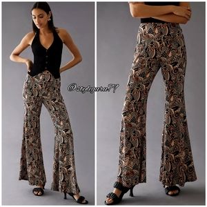 NWT, Anthropologie, Drapey Printed Flare Pants